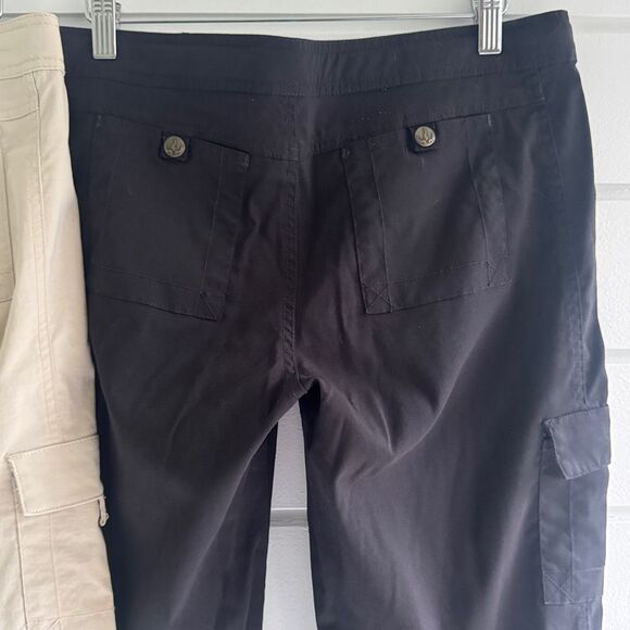 Prana Lot of 2 Women's Cargo Style Pants Black & Tan Size Medium Short - Picture 7 of 15